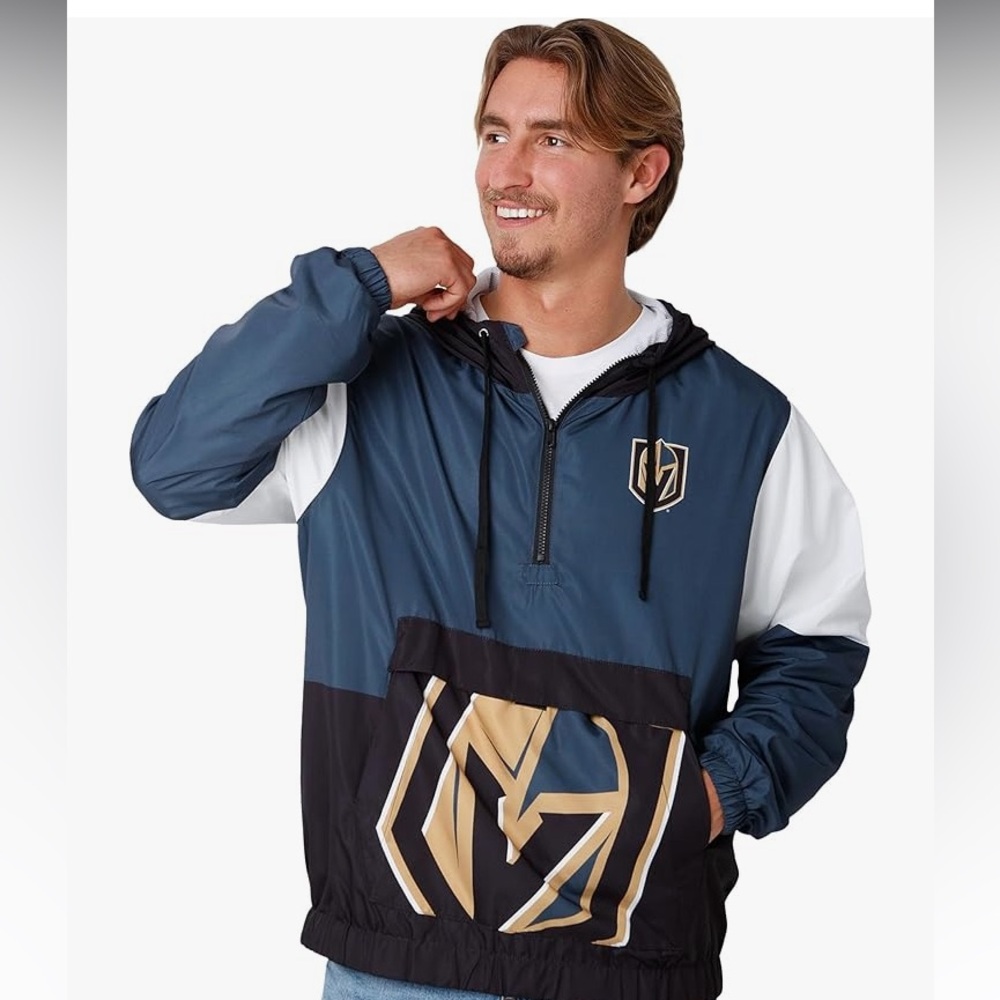 NHL  Egan Men's size M Blue and Black Windbreaker Jacket-NwT